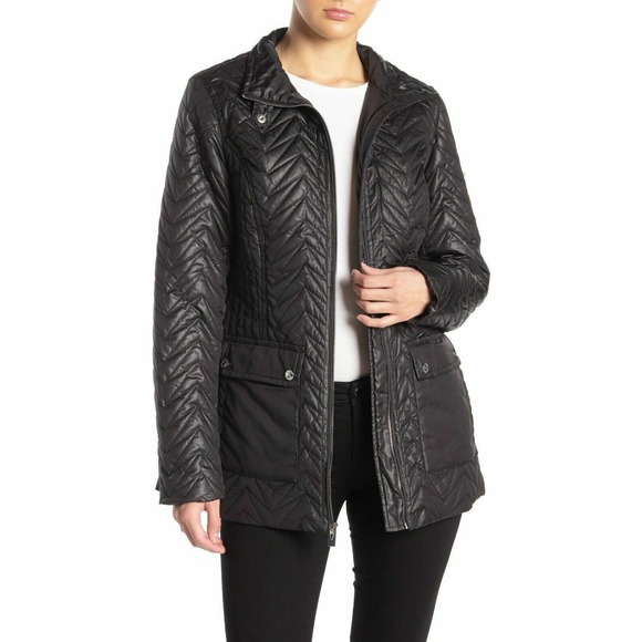 $220 VIA SPIGA Zig Zag Quilted Coat XS - Picture 1 of 8